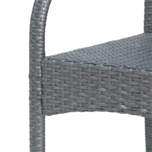 GDF Studio Dora Outdoor Wicker Barstool Chair (Set of 2), Gray