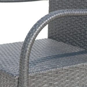 GDF Studio Dora Outdoor Wicker Barstool Chair (Set of 2), Gray