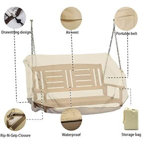 boyspringg Hanging Swing Cover Patio Hammock Glider Cover Porch Swing Canopy Replacement Cover Patio Furniture Cover for Garden Courtyard 56”Lx32”Wx25”H