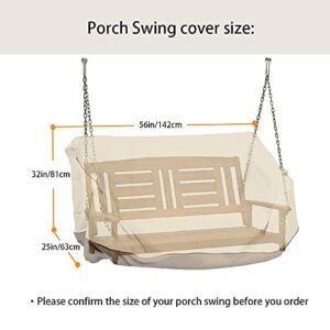 boyspringg Hanging Swing Cover Patio Hammock Glider Cover Porch Swing Canopy Replacement Cover Patio Furniture Cover for Garden Courtyard 56”Lx32”Wx25”H