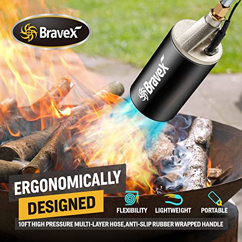 Propane Torch Weed Torch Weed Burner - Electronic Automatic Ignition, 800 000 BTU Propane Weed Torch with 10FT Hose, Push Button Electronic Spark Generating Powered by AAA Battery (not include）