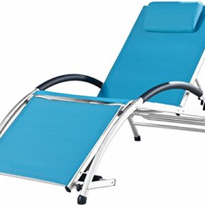 Vivere DKDSUN-TT Aluminum Dockside Sun Lounger, True Turquoise