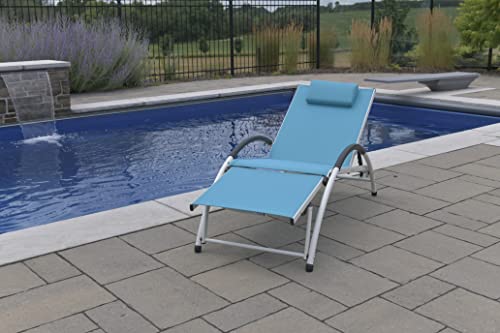 Vivere DKDSUN-TT Aluminum Dockside Sun Lounger, True Turquoise