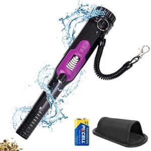 [2022 Newest] Metal Detector, LED Display Metal Detector Pinpointer, Handheld Pin Pointer Metal Detector, IP68 Full-Waterproof Underwater, Treasure Hunting Tool for Kids, Adults (HS-16 Purple)