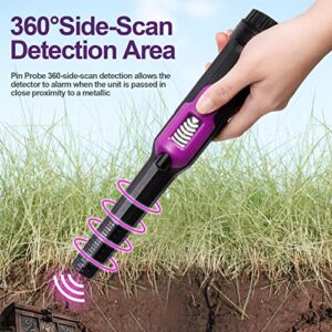 [2022 Newest] Metal Detector, LED Display Metal Detector Pinpointer, Handheld Pin Pointer Metal Detector, IP68 Full-Waterproof Underwater, Treasure Hunting Tool for Kids, Adults (HS-16 Purple)