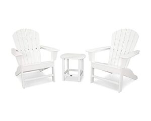 polywood south beach 3-piece adirondack chair set with side table