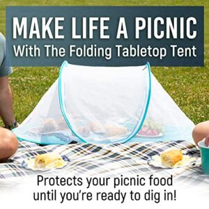 [3 Pack] Extra Large Tabletop Folding Mesh Food Tent with Easy Access Opening - Superior Stitched Food Covers for Outside Events - Wind Resistant Collapsible Food Cover - Picnic Accessories