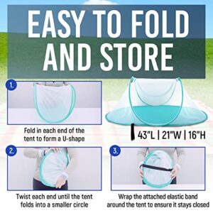 [3 Pack] Extra Large Tabletop Folding Mesh Food Tent with Easy Access Opening - Superior Stitched Food Covers for Outside Events - Wind Resistant Collapsible Food Cover - Picnic Accessories