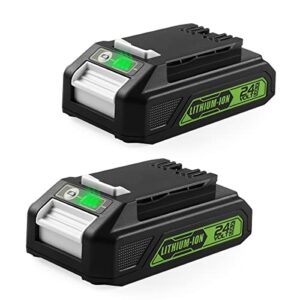 energup 2pack replacement greenworks 24v battery 3.0ah bag708 29842 29852 battery compatible with 20352 22232 2508302 24-volt greenworks lithium-ion battery