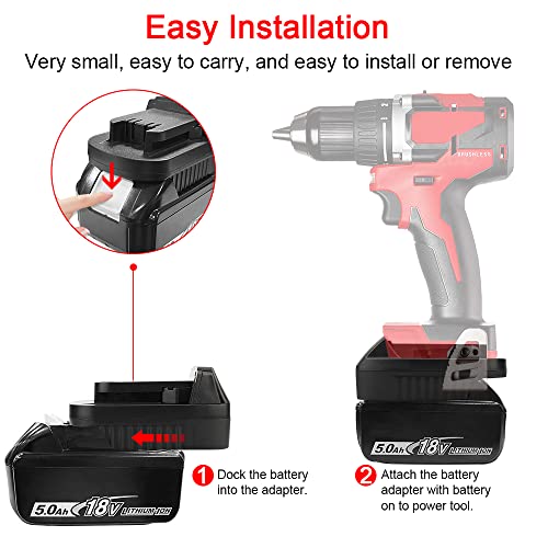 ZLWAWAOL MT18ML Battery Adapter Compatible for Makita 18V Lithium-ion Battery Convert to Milwaukee M18 18V Lithium-ion Battery Compatible for Milwaukee 18V Cordless Power Tools