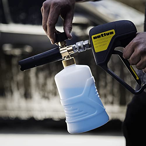 Active Premium Foam Cannon for Pressure Washers - Thick Soap Dispenser with 1/4" Quick Connect (Brass Head)