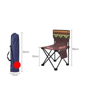 TRENTSNOOK Exquisite Camping Stool Portable Fishing Chair Lightweight Outdoor Camping BBQ Chairs Folding Extended Hiking Garden Ultralight Picnic Seat (Color : Brown M)