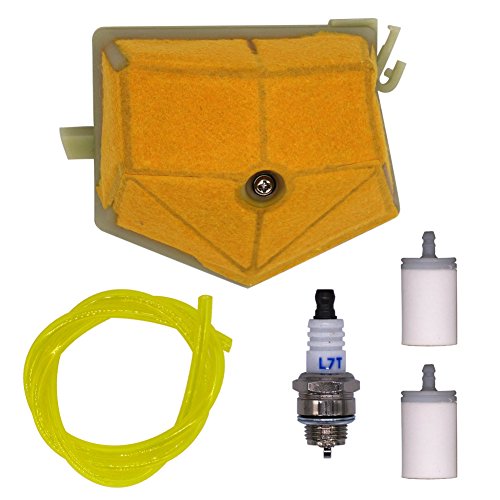 FitBest New Spark Plug + Air Filter + Fuel Filter + Fuel Line for Husqvarna 51 55 Chainsaw Replaces 503898101