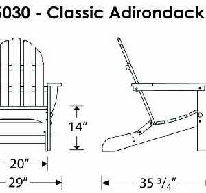 POLYWOOD AD5030BL Classic Folding Adirondack, Black