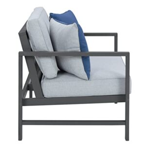 Signature Design by Ashley Fynnegan Outdoor Loveseat with Table, Gray