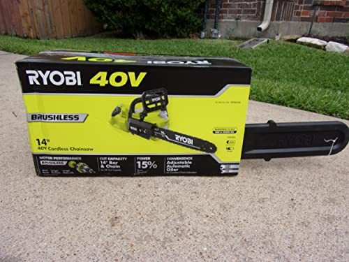 Ryobi 14 in. 40-Volt Baretool Brushless Lithium-Ion Cordless Chainsaw, 2019 Model RY40530, Li-Ion 40V, (Battery and Charger Not Included)