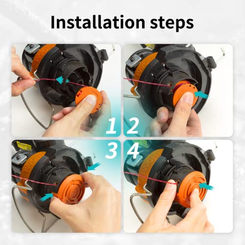 15 Pack Trimmer Spool Line for Worx,(WA0010)Replacement Trimmer Spool Line for Worx,Trimmer Line Refills 0.065 inch for Worx,Suitable for Worx String Trimmers(12 Pack Grass Trimmer Line,3 Trimmer Cap)