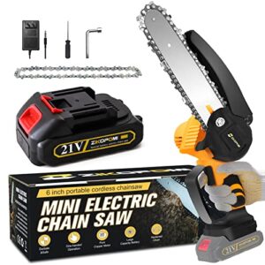 pruning tree branches handheld battery powered electric pruning hand saw, can replace electric pruning shears to trimming, best gift yard work power tool (one battery&one chain)