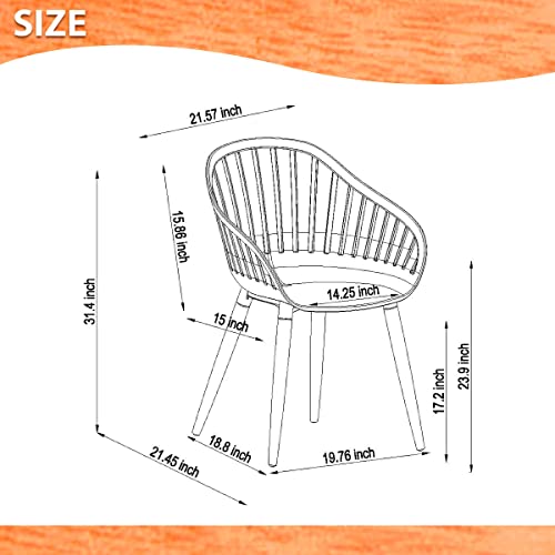 Amazonia Villanova 4-Piece Chair Set | Eucalyptus Wood | Ideal for Outdoors, Grey Dark Teak Finish