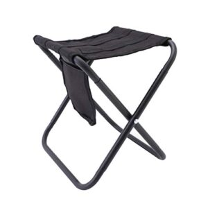 trentsnook exquisite camping stool portable folding stool outdoor furniture camping sightseeing chair portable aluminum folding stool with storage bag (color : black)