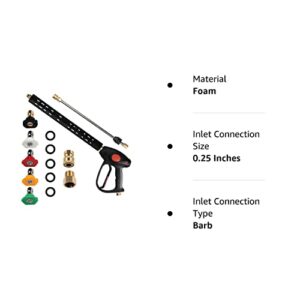 PROWESSPRO Pressure Washer Gun with Pressure Washer Wand Extension Replacement and 5 Nozzle Spray Tips, Power Washer Gun with M22 14mm and M22 15mm Fitting, 40 Inch Adjustable Length (40 Inch)