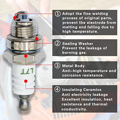 iBroPrat 5pcs NGK BPMR7A L7T Spark Plugs BPM7A BM6A RCJ6Y RCJ7Y WSR5F Sparkplug for 2-Stroke Small Engine 33CC Husqvarna 43CC 47CC 49CC 52CC Chainsaw Lawn Mover Trimmer Blower Saw Strimmer Brushcutter
