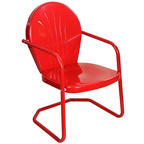 Northlight 34-Inch Outdoor Retro Tulip Armchair, Red