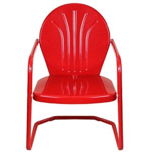 Northlight 34-Inch Outdoor Retro Tulip Armchair, Red