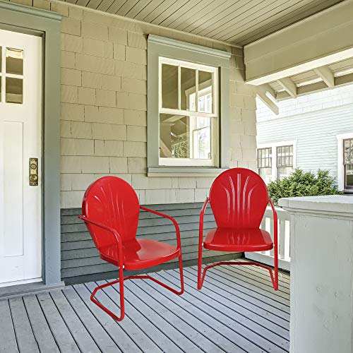 Northlight 34-Inch Outdoor Retro Tulip Armchair, Red