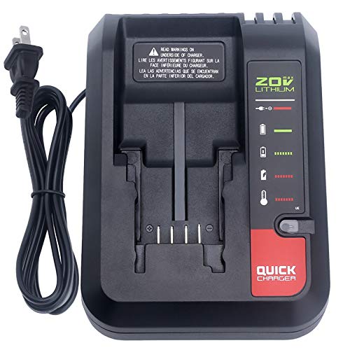 Biswaye 20V MAX Lithium Battery Charger Compatible with Black & Decker 20V Battery LBXR20 LBXR2520 LBXR2020 Compatible with Porter Cable 20V Battery PCC681L PCC682L PCC680L PCC685L PCC641