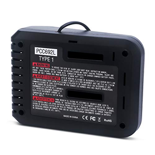 Biswaye 20V MAX Lithium Battery Charger Compatible with Black & Decker 20V Battery LBXR20 LBXR2520 LBXR2020 Compatible with Porter Cable 20V Battery PCC681L PCC682L PCC680L PCC685L PCC641