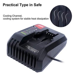 Biswaye 20V MAX Lithium Battery Charger Compatible with Black & Decker 20V Battery LBXR20 LBXR2520 LBXR2020 Compatible with Porter Cable 20V Battery PCC681L PCC682L PCC680L PCC685L PCC641