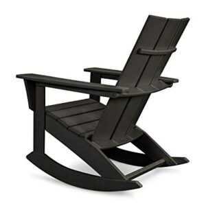 POLYWOOD MNR10BL Modern Adirondack Rocker, Black