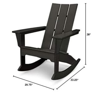 POLYWOOD MNR10BL Modern Adirondack Rocker, Black