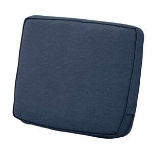 classic accessories montlake fadesafe water-resistant 21 x 20 x 4 inch patio lounge back cushion, heather indigo blue, outdoor loveseat cushions