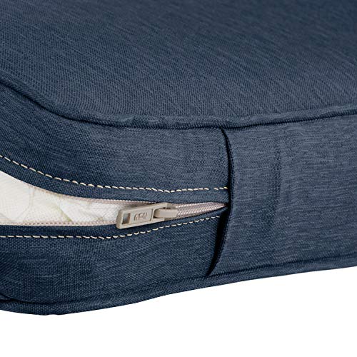 Classic Accessories Montlake FadeSafe Water-Resistant 21 x 20 x 4 Inch Patio Lounge Back Cushion, Heather Indigo Blue, Outdoor Loveseat Cushions