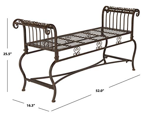 Safavieh Outdoor Collection Brielle Antique White Bench