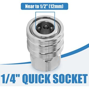 JOEJET 1/4" Pressure Washer Quick Connect Fittings-Stainless Steel Pressure Washer Adapter-1/4" Quick Disconnect Socket to 1/4" NPT Female Coupler-5000 PSI