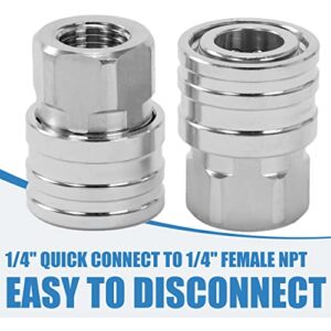 JOEJET 1/4" Pressure Washer Quick Connect Fittings-Stainless Steel Pressure Washer Adapter-1/4" Quick Disconnect Socket to 1/4" NPT Female Coupler-5000 PSI