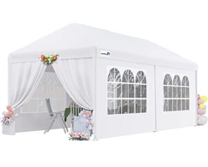 peaktop outdoor 10’x20′ heavy duty canopy gazebo outdoor party wedding tent pavilion with 4 removable side walls