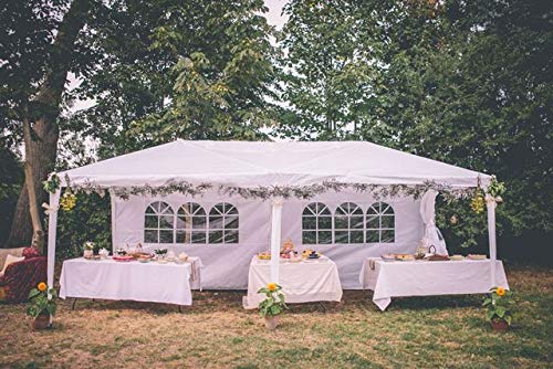 Peaktop Outdoor 10'x20' Heavy Duty Canopy Gazebo Outdoor Party Wedding Tent Pavilion with 4 Removable Side Walls