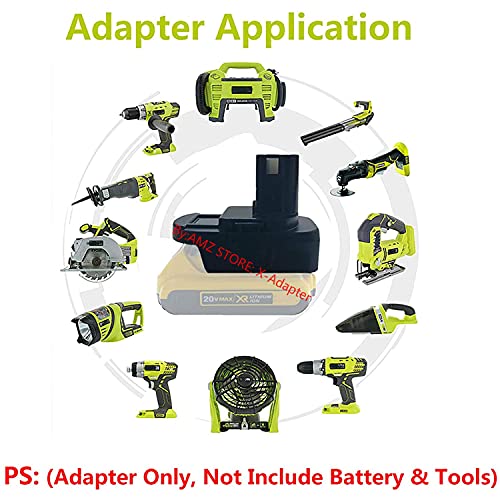 Battery Adapter for Ryobi 18V Cordless Tools Uses DeWalt 20V MAX XR Li-Ion Batteries, with 5V 2.1A MAX USB Charge Port-US Stock