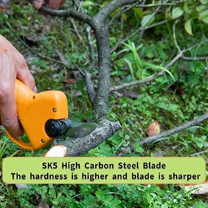 Adedad Electric Pruning Shears with 2 Pcs Rechargeable Lithium Batteries, Cordless Pruner Tree Branch Scissors with Brushless Motor, 30mm Cutting Diameter