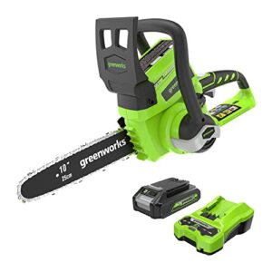 greenworks 24v 10″ chainsaw, 2.0ah usb battery and charger