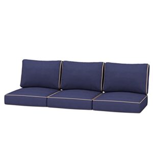 creative living sofa outdoor deep seating patio 24×24 replacement cushions, 6 piece set, navy