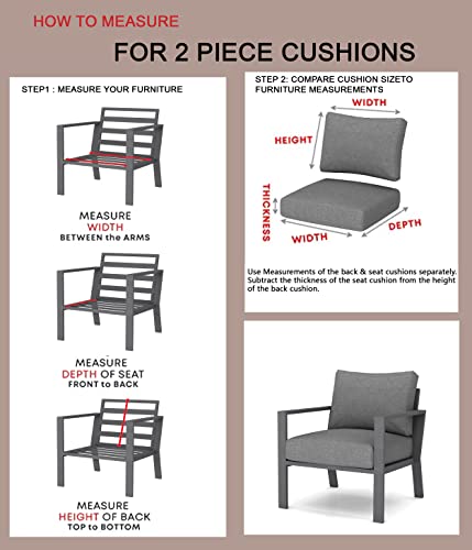 Creative Living Sofa Outdoor Deep Seating Patio 24x24 Replacement Cushions, 6 Piece Set, Navy