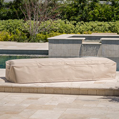 Christopher Knight Home Shield Outdoor Waterproof Fabric Lounge Set Covers, 2-Pcs Set, Beige, 83 x 30 x 12 inches