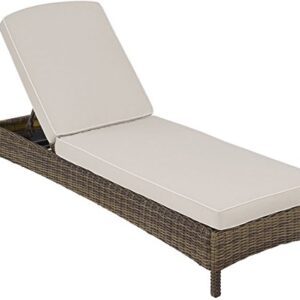 Crosley Furniture KO70070WB-SA Bradenton Outdoor Wicker Chaise Lounge with Sand Cushions