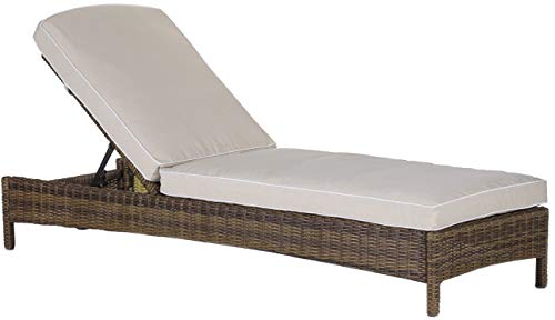 Crosley Furniture KO70070WB-SA Bradenton Outdoor Wicker Chaise Lounge with Sand Cushions