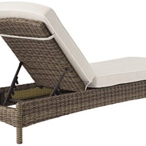 Crosley Furniture KO70070WB-SA Bradenton Outdoor Wicker Chaise Lounge with Sand Cushions